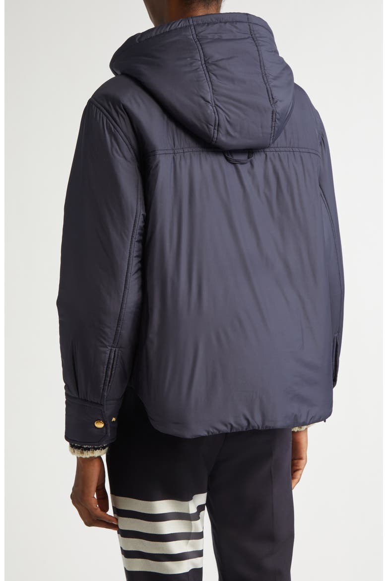 Technical Fabric Down Hooded Jacket, Alternate, color, NAVY