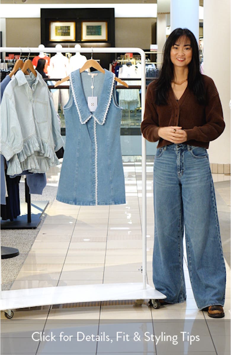 Betsy Lace Trim Sleeveless Denim Minidress, sales video thumbnail