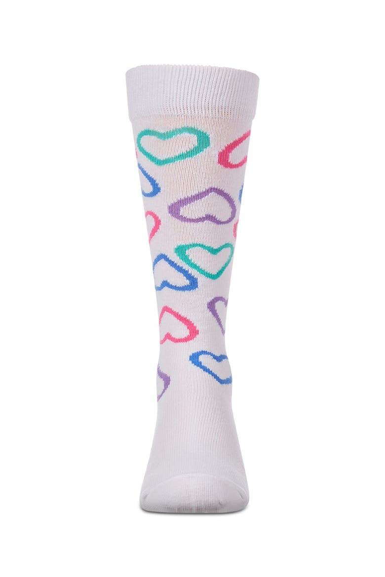 All-Over Heart-Themed Knee High Sock, Alternate, color, White
