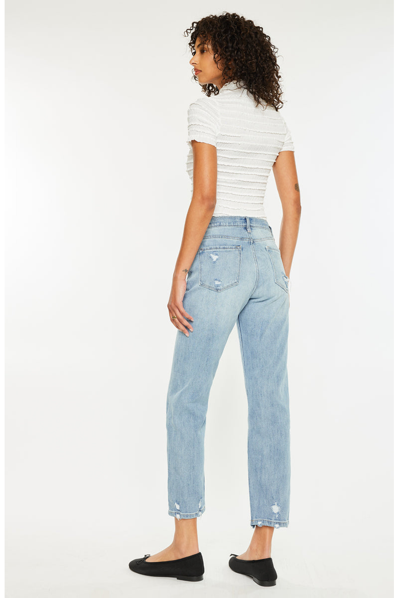 Missy High Rise Slim Straight Leg Jeans, Alternate, color, Medium Wash
