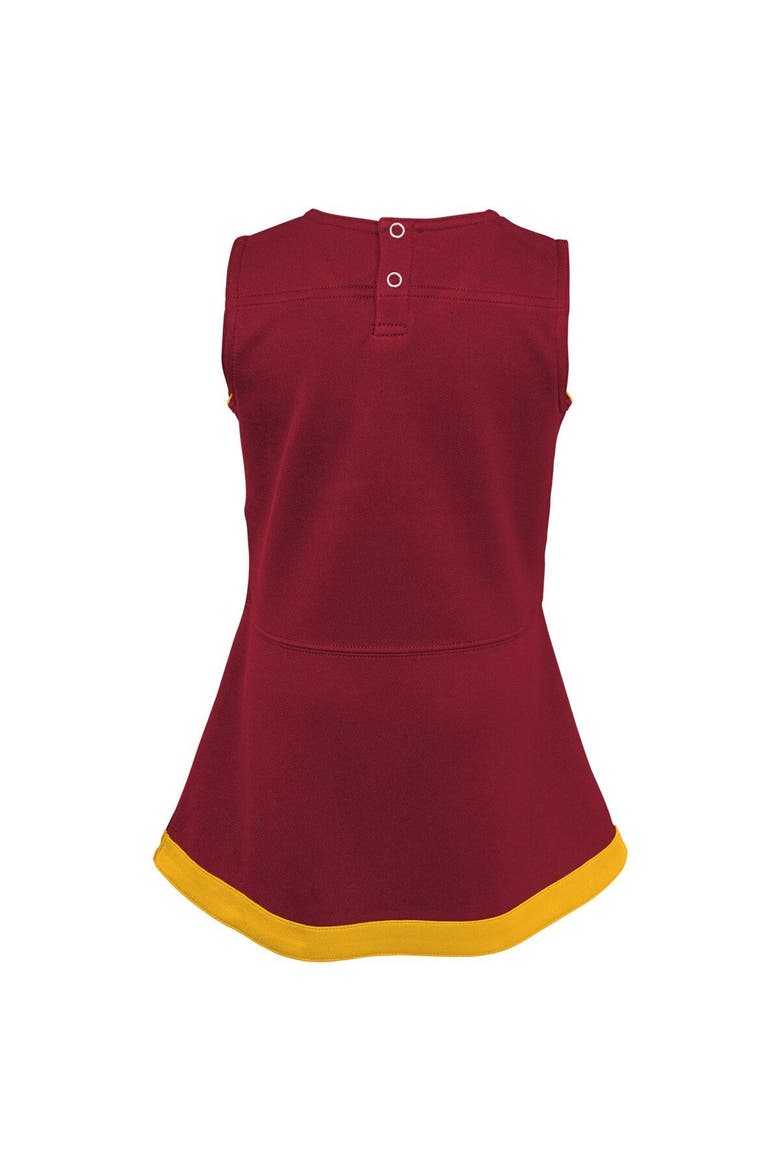 Girls Toddler Burgundy/Gold Washington Commanders Cheer Captain Jumper Dress, Alternate, color, Burgundy