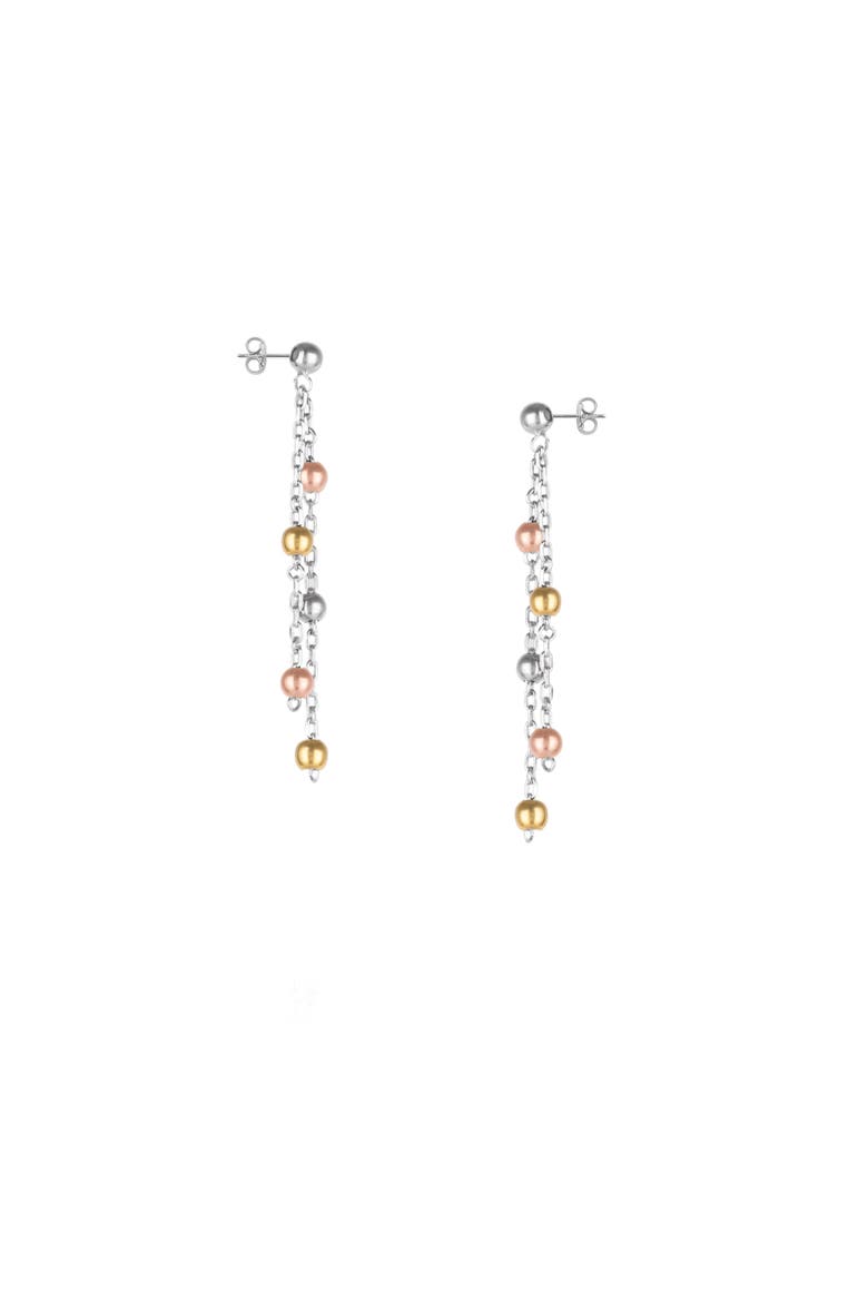 Dorica Sterling Silver Multi Bead Drop Earring, Main, color, Rose gold