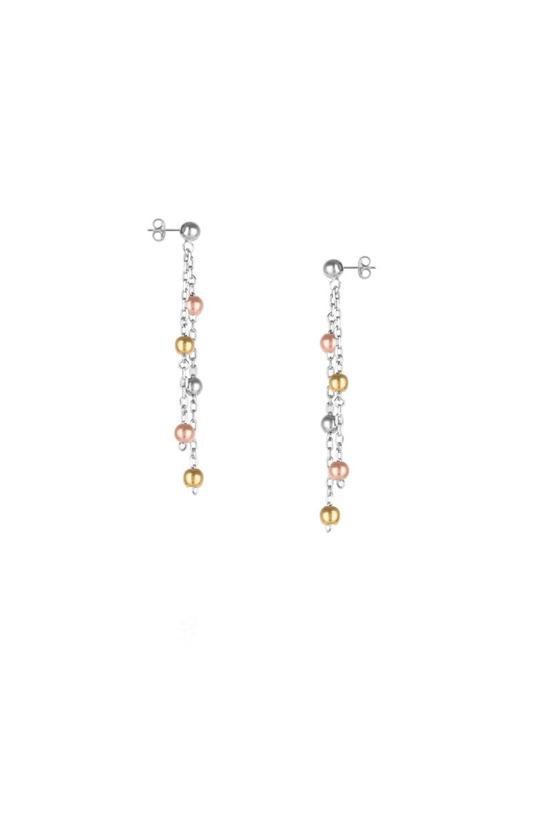 Spero London Dorica Sterling Silver Multi Bead Drop Earring, Main, color, Rose Gold