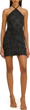Cult Gaia Varsha Halter Tiered Minidress