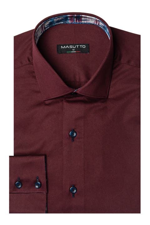 Aria Solid Button-Up Long Sleeve Shirt