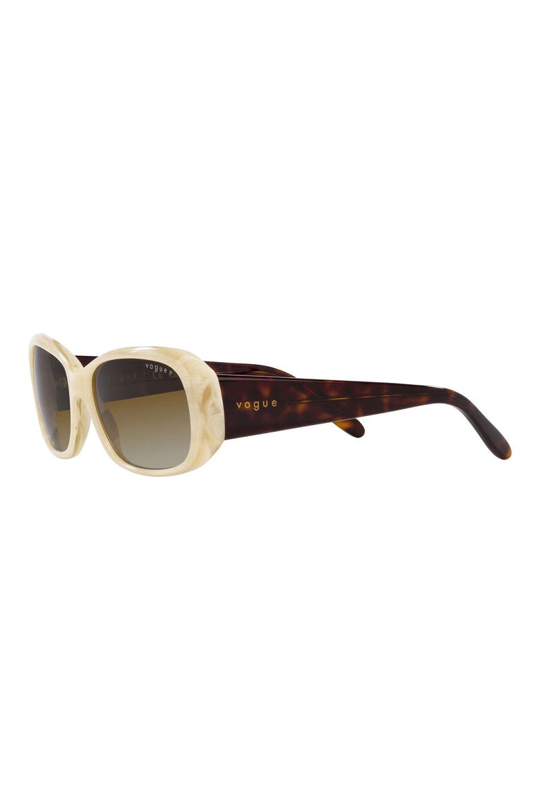 55mm Gradient Polarized Rectangular Sunglasses, Alternate, color, BEIGE HORN