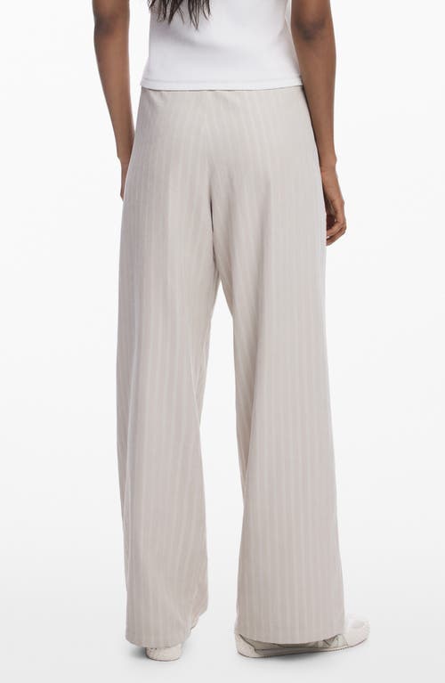 Desigual Pleat Front Wide Leg Pants In Animal Print