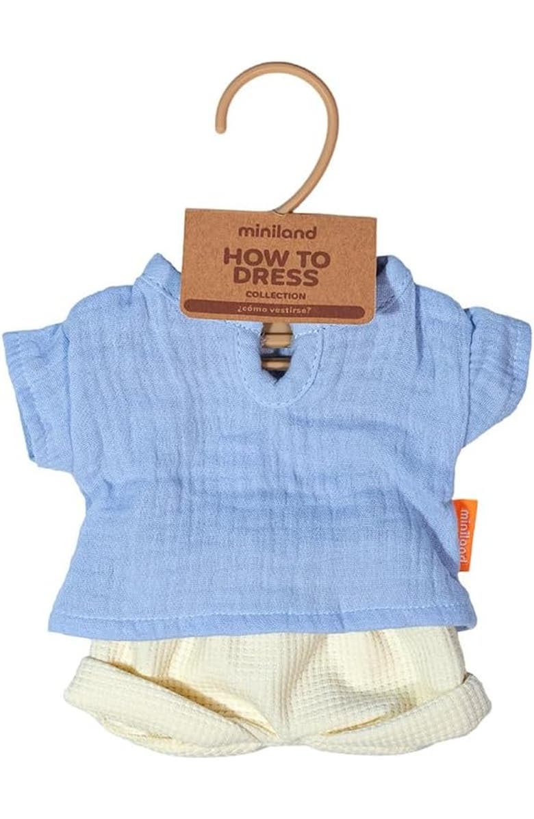 Miniland Doll Outfit for 12 5/8" Miniland Dolls, Alternate, color, Blue Multi