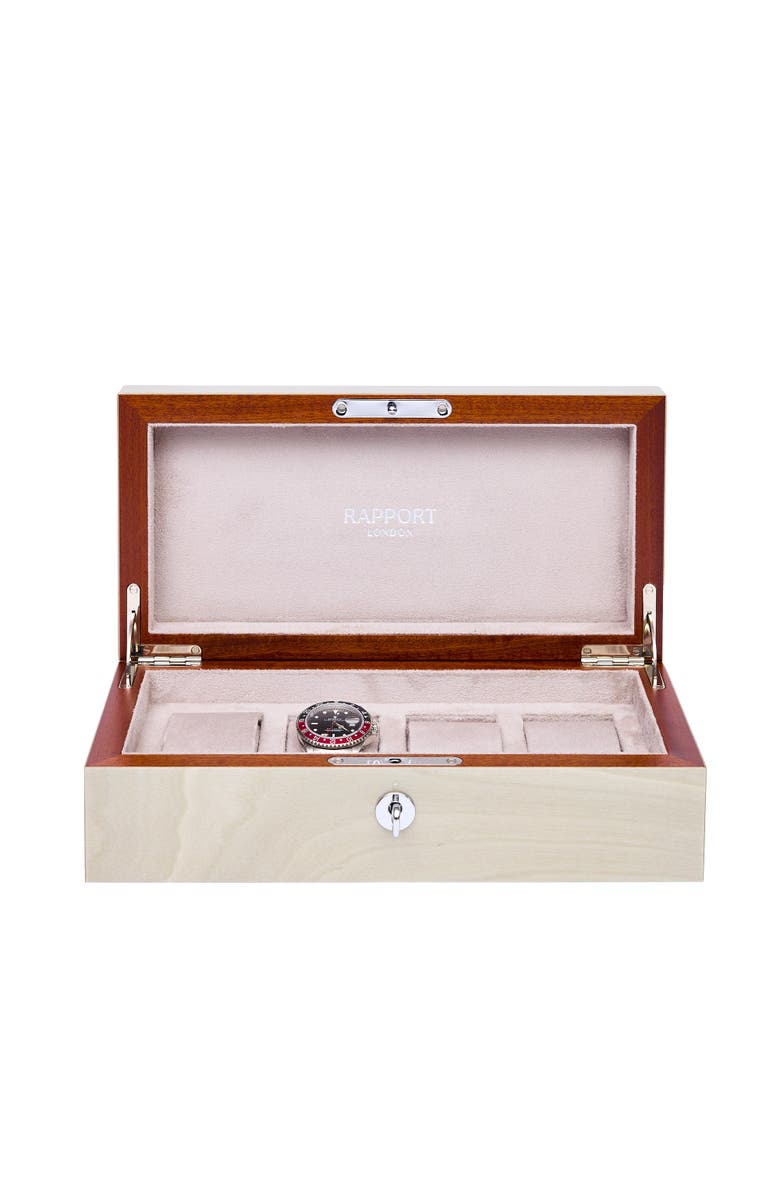 Rapport London Heritage Four Watch Box, Main, color, Grey