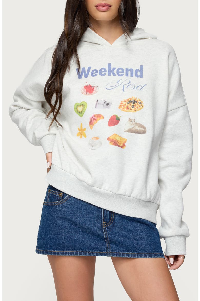 Weekend Reset Cotton Blend Hoodie, Main, color, GRAY-MELANGE