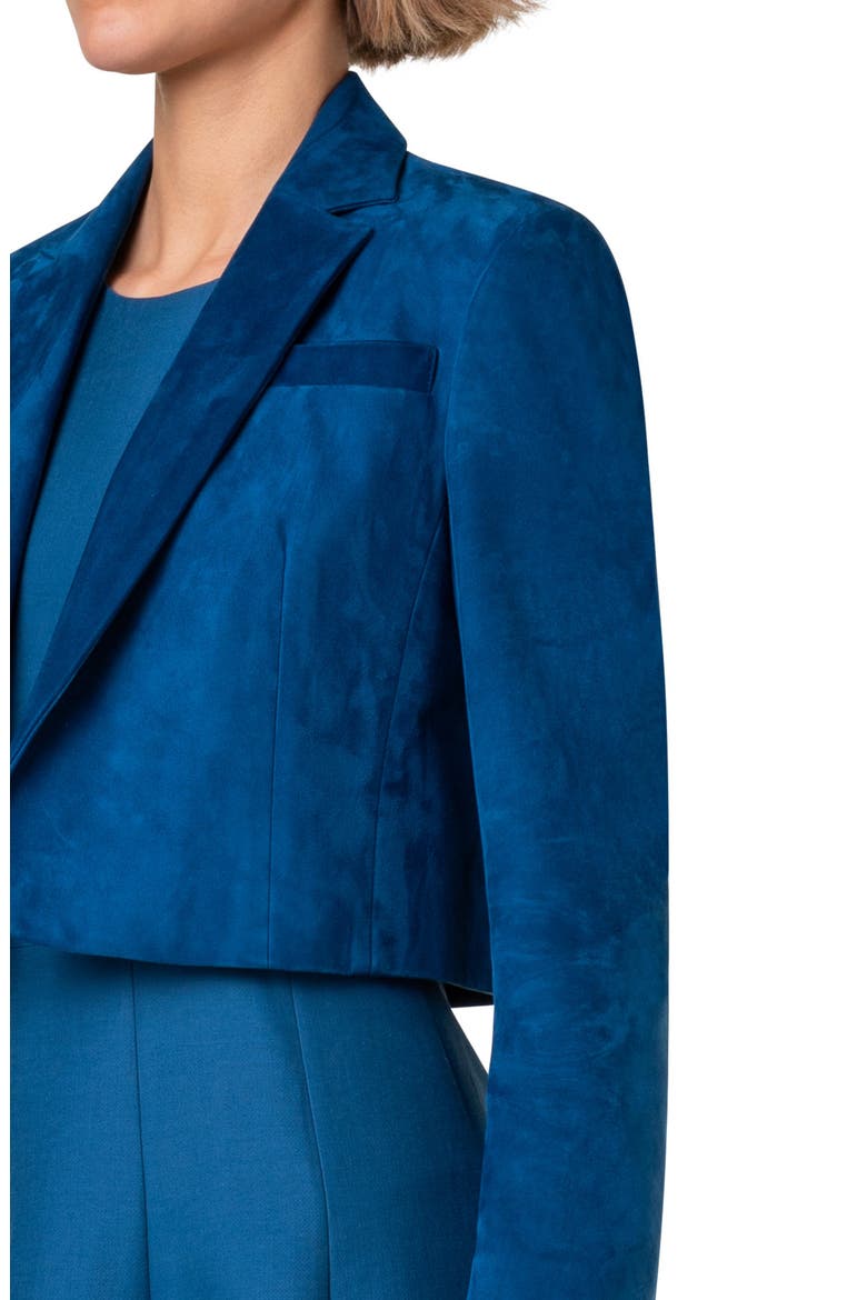 Gian Suede Crop Jacket, Alternate, color, MEDIUM DENIM