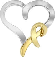 Haus of Brilliance .925 Sterling Silver and 14K Yellow Gold Two-Tone Heart Shaped Pendant Necklace