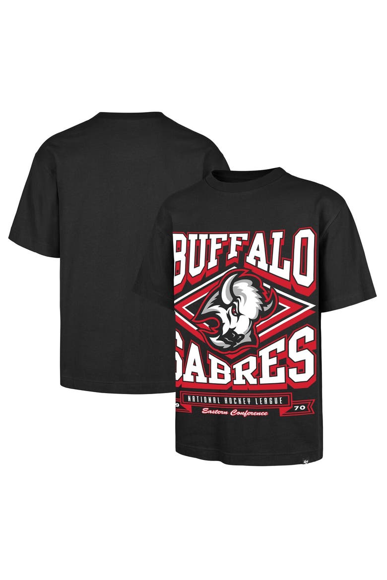 Men's '47 Black Buffalo Sabres Foundation Heater T-Shirt, Main, color, Black