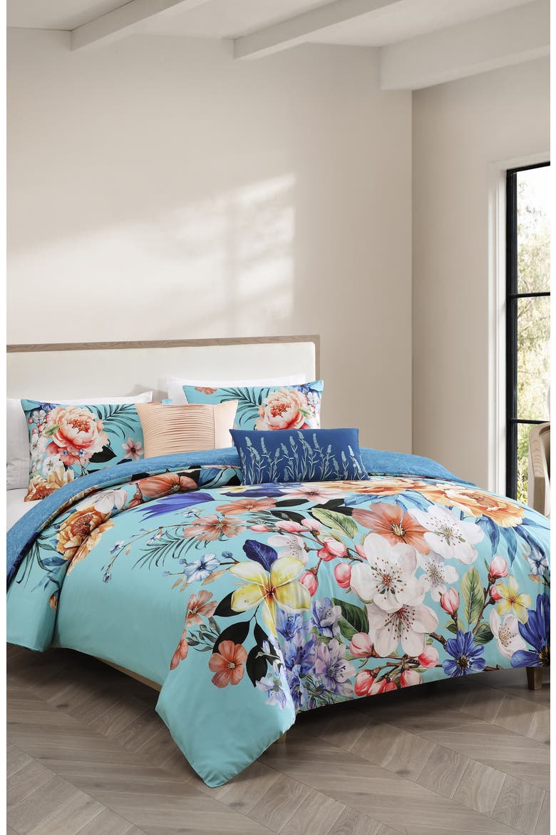 Turquoise Reverie 5-Piece Comforter Set, Alternate, color, BLUE