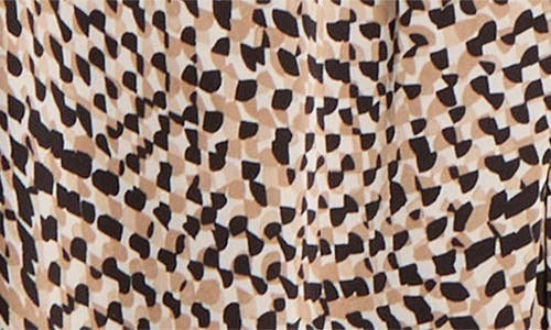 Kasper Abstract Print Pleated Sleeveless Top In Brown