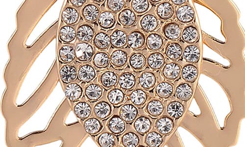 Rachel Roy Pavé Open Leaf Drop Earrings In Gold