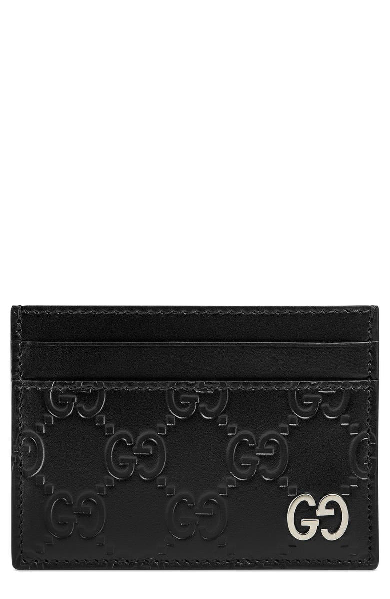 Gucci Dorian Leather Card Case, Main, color,