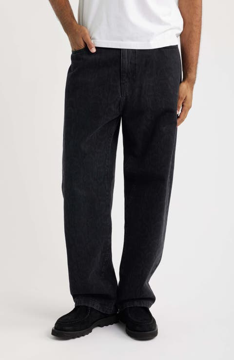 Landon Snakeskin Print Wide Leg Jeans
