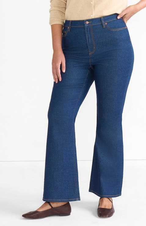 Denim High Rise Skinny Flare Jeans