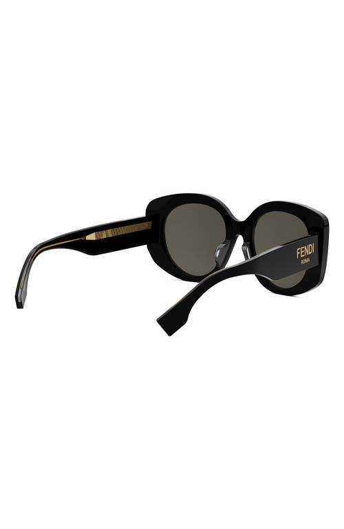 Fendi Womens Black Fe40137i Roma Round-frame Acetate Sunglasses In Black