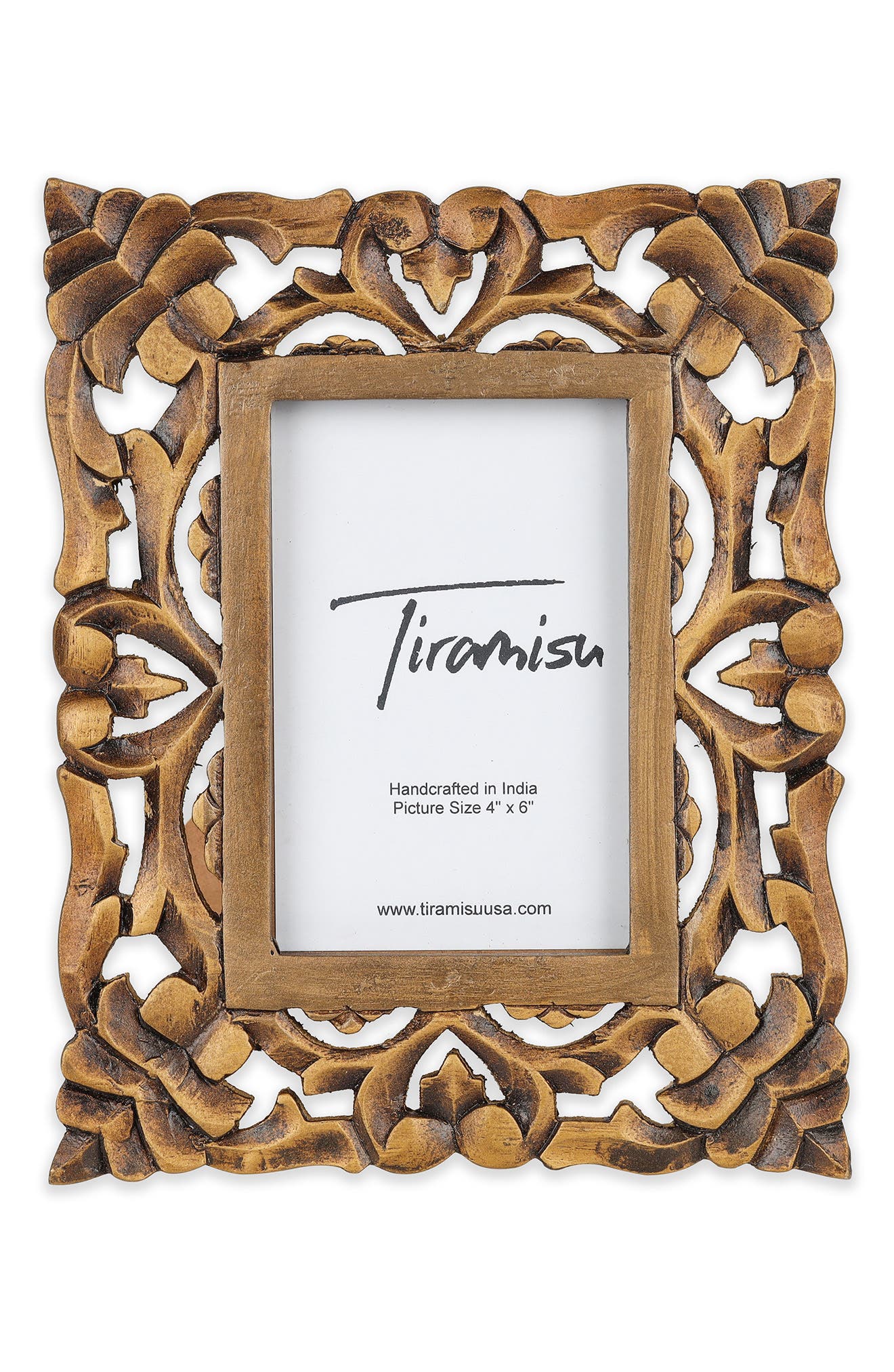 Artisanal Heritage Wood Carved Picture Frame