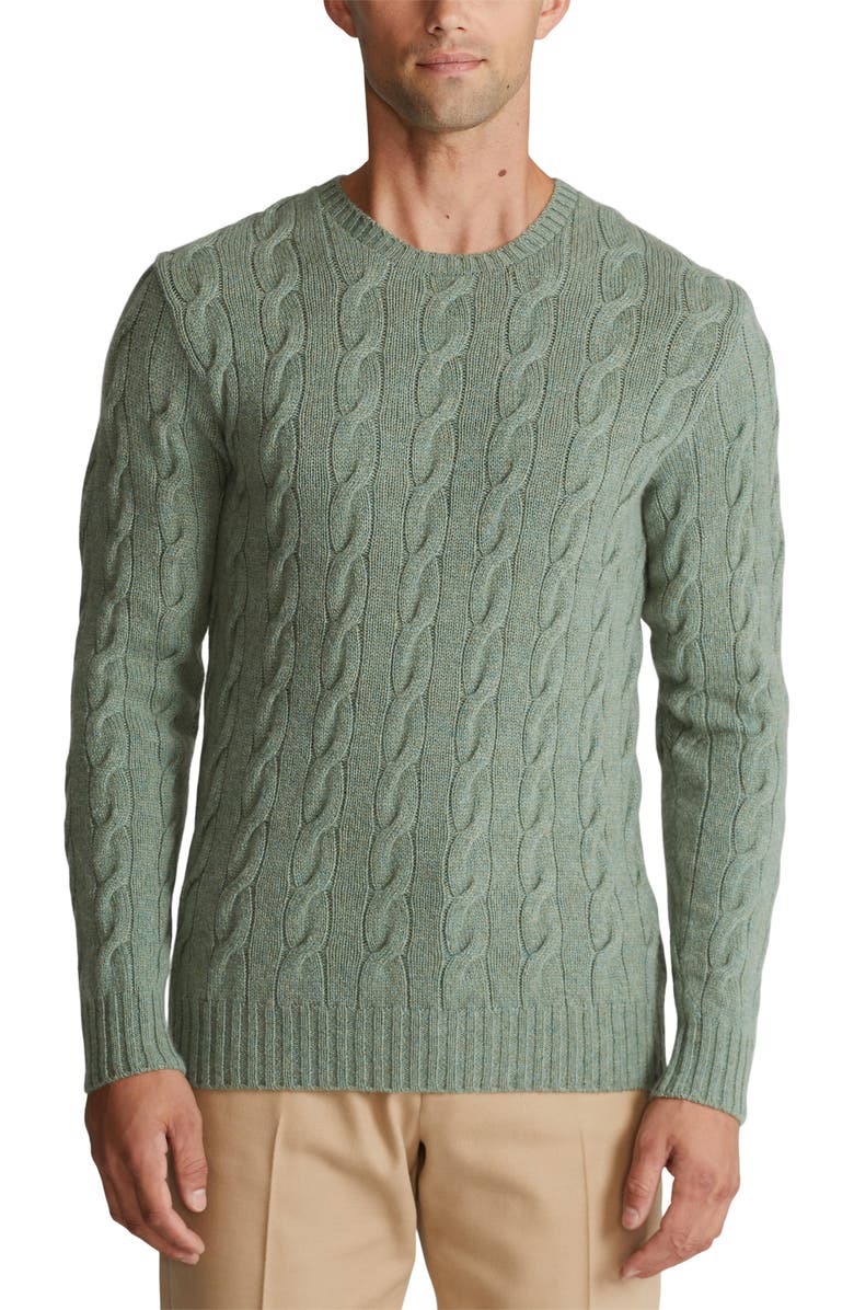 Ralph Lauren Purple Label Cable Stitch Cashmere Sweater, Main, color, 