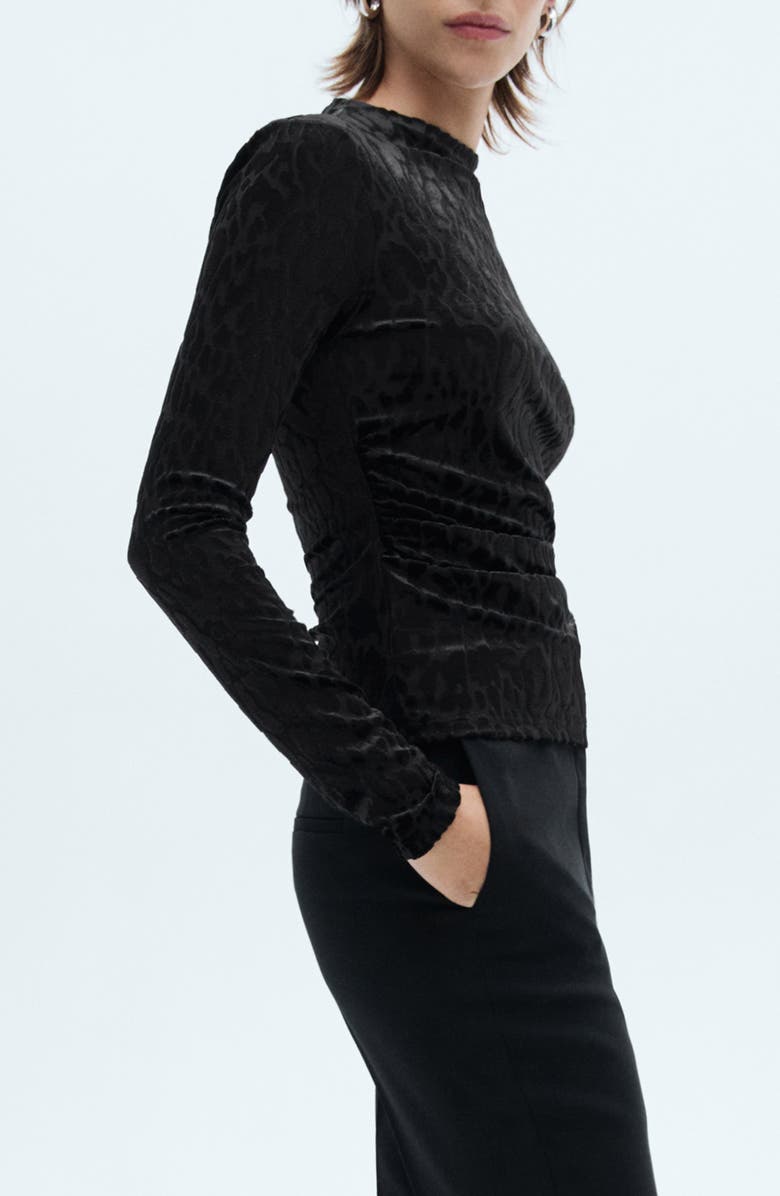 MANGO Leopard Print Long Sleeve T-Shirt, Alternate, color, 