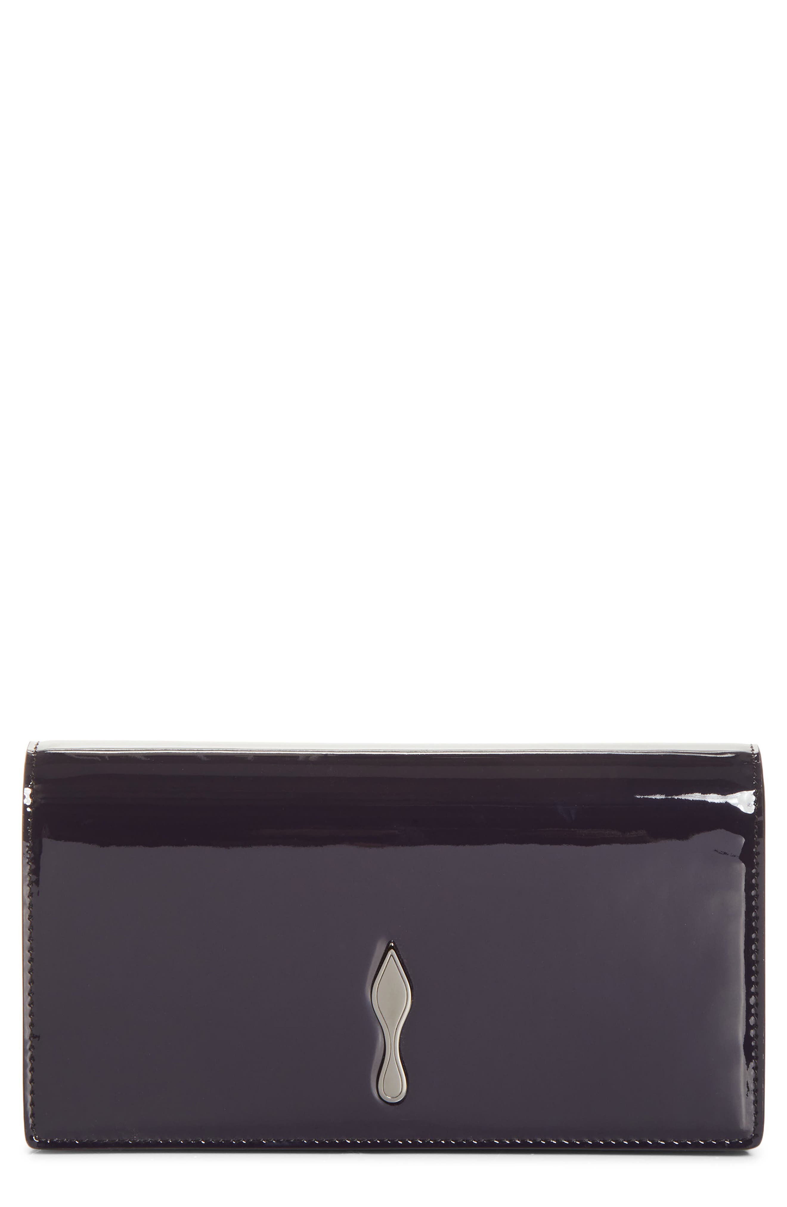 Bettina Patent Leather Clutch, Main, color, L533 MUSE/ GUN METAL