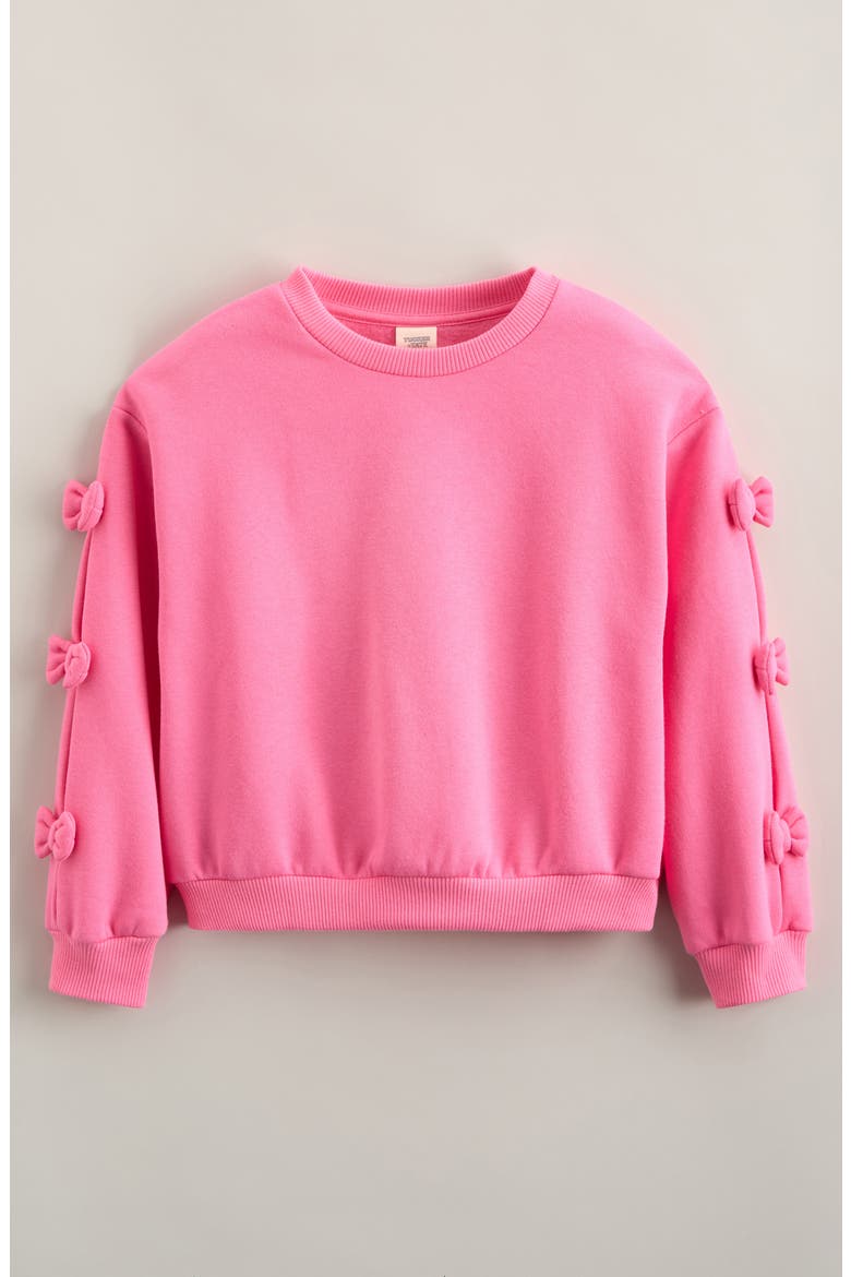 Kids' Bow Cotton Blend Sweatshirt, Main, color, PINK COSMOS