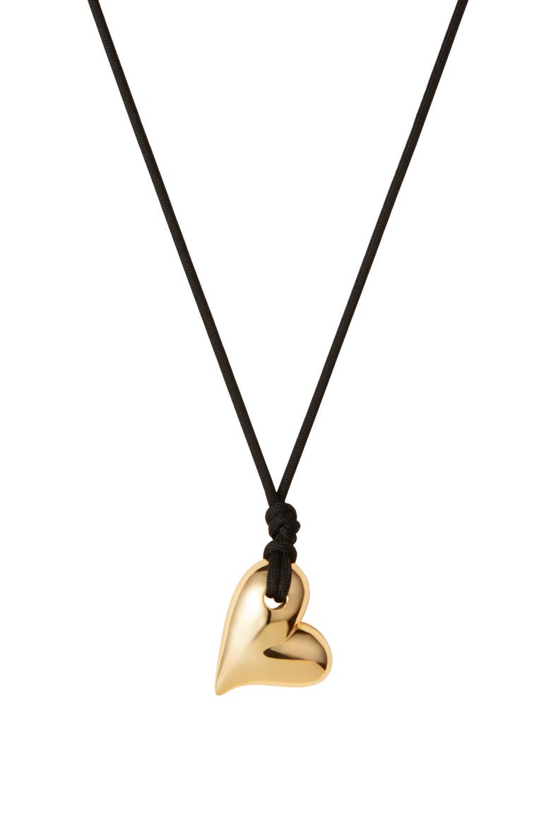 Art Heart on a String Necklace, Main, color, HIGH POLISH GOLD