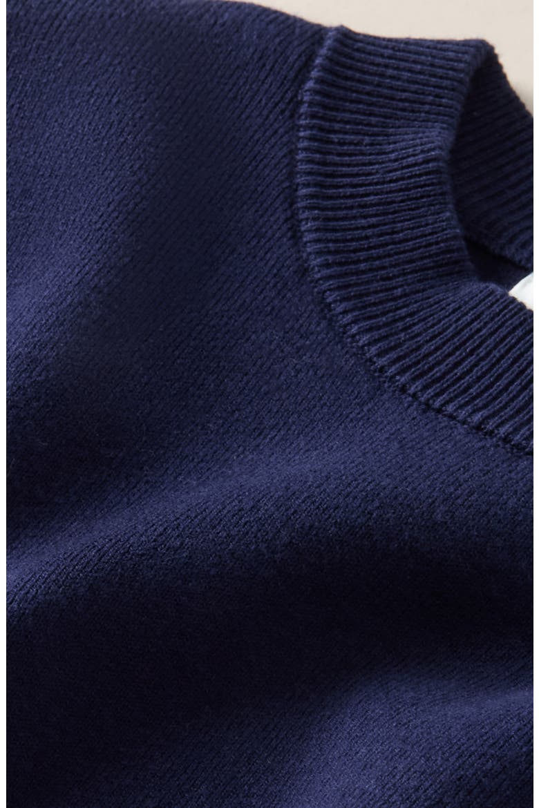 Relaxed Fit Crewneck Cotton Blend Sweater, Alternate, color, NAVY PEACOAT