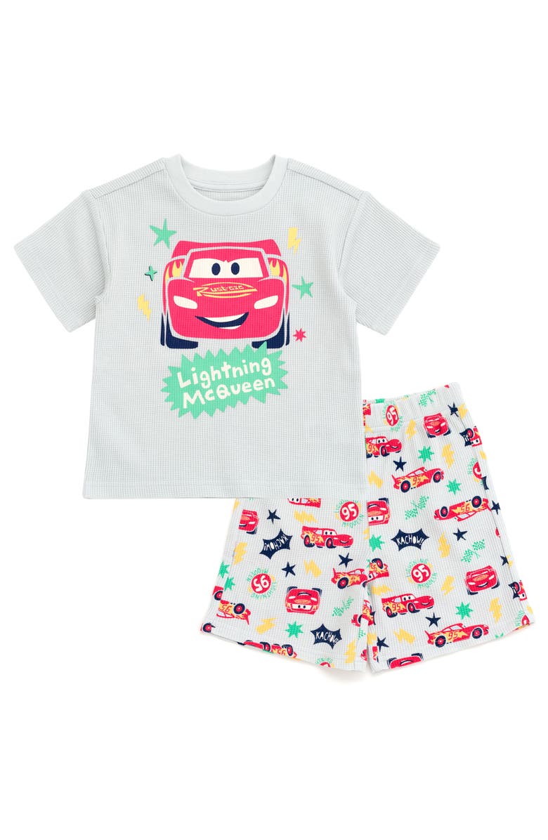 Disney Pixar 2-Piece T-Shirt and Shorts Set, Main, color, Mcqueen Light Grey