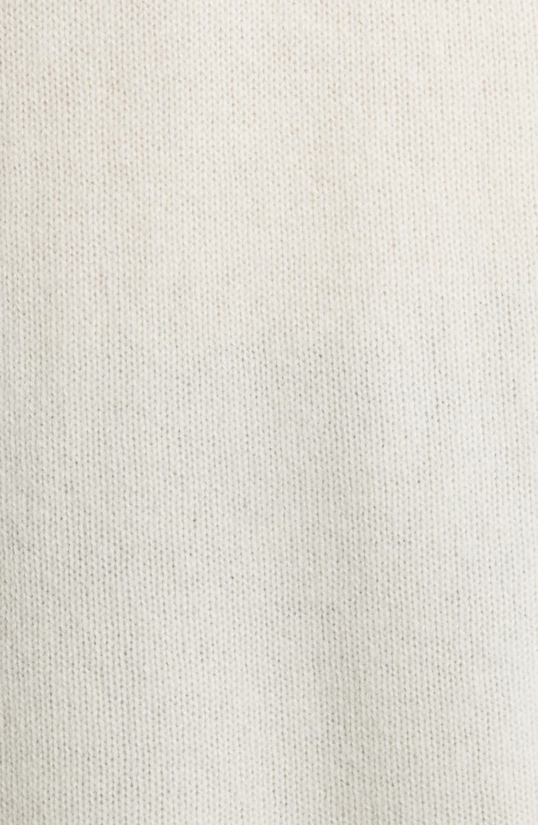 Elie Tahari The Loren Blanket Stitch Cashmere Funnel Neck Sweater, Alternate, color, Vanilla White/ Noir