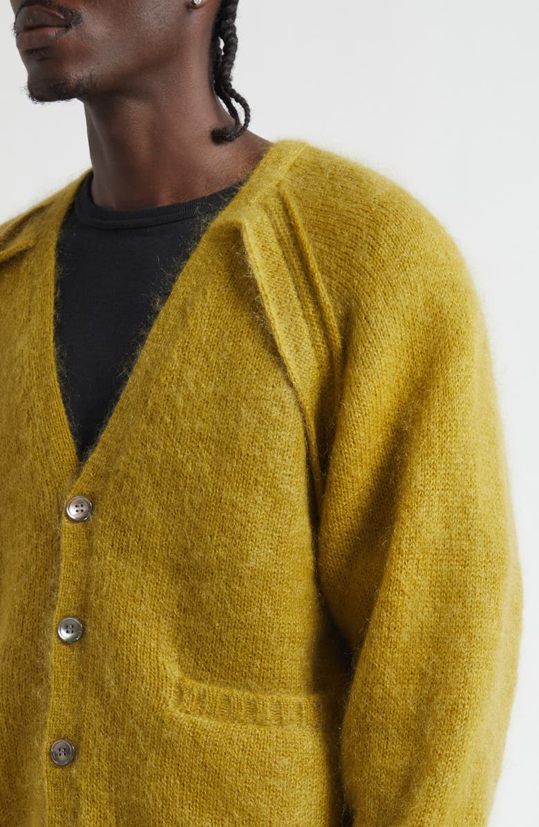 Undercover Mohair & Wool Blend V-Neck Cardigan, Alternate, color, Dark Yellow