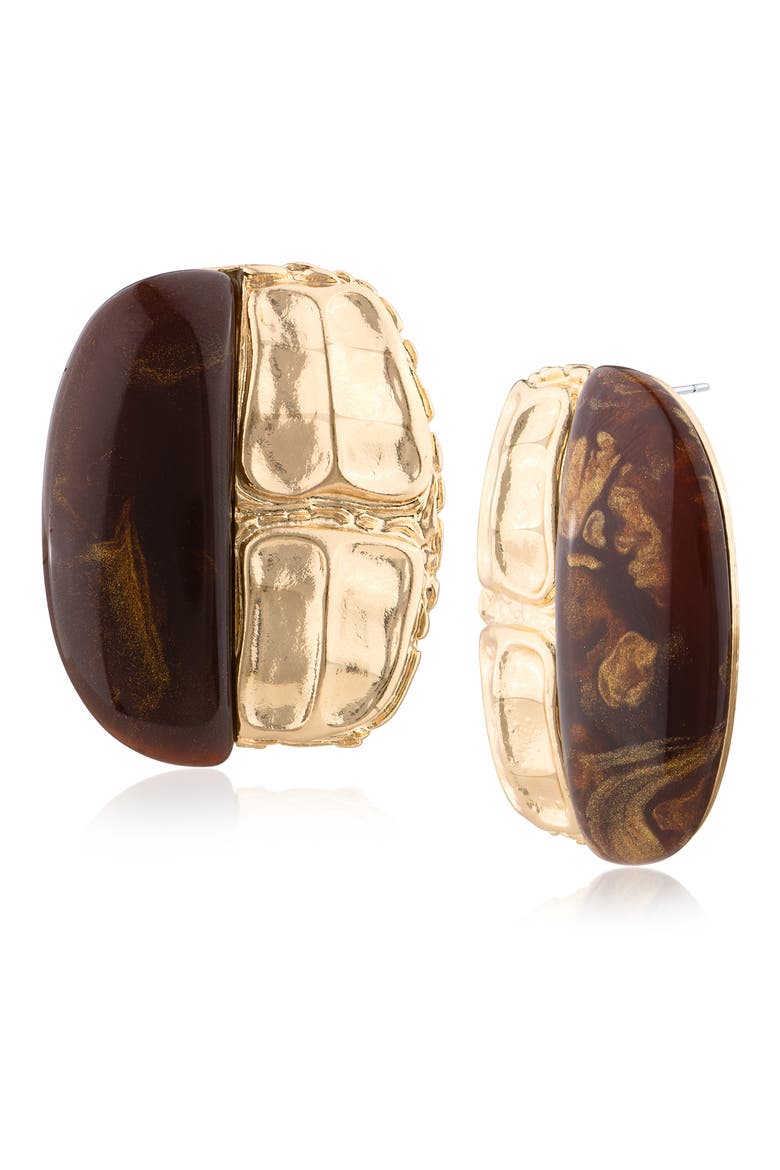 Resin Statement Earrings (Nordstrom Exclusive), Main, color, BROWN/ GOLD