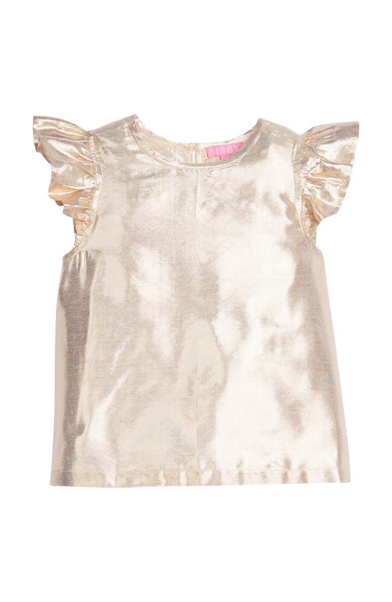 BISBY Kids' Metallic Gold Top, Alternate, color, Gilt
