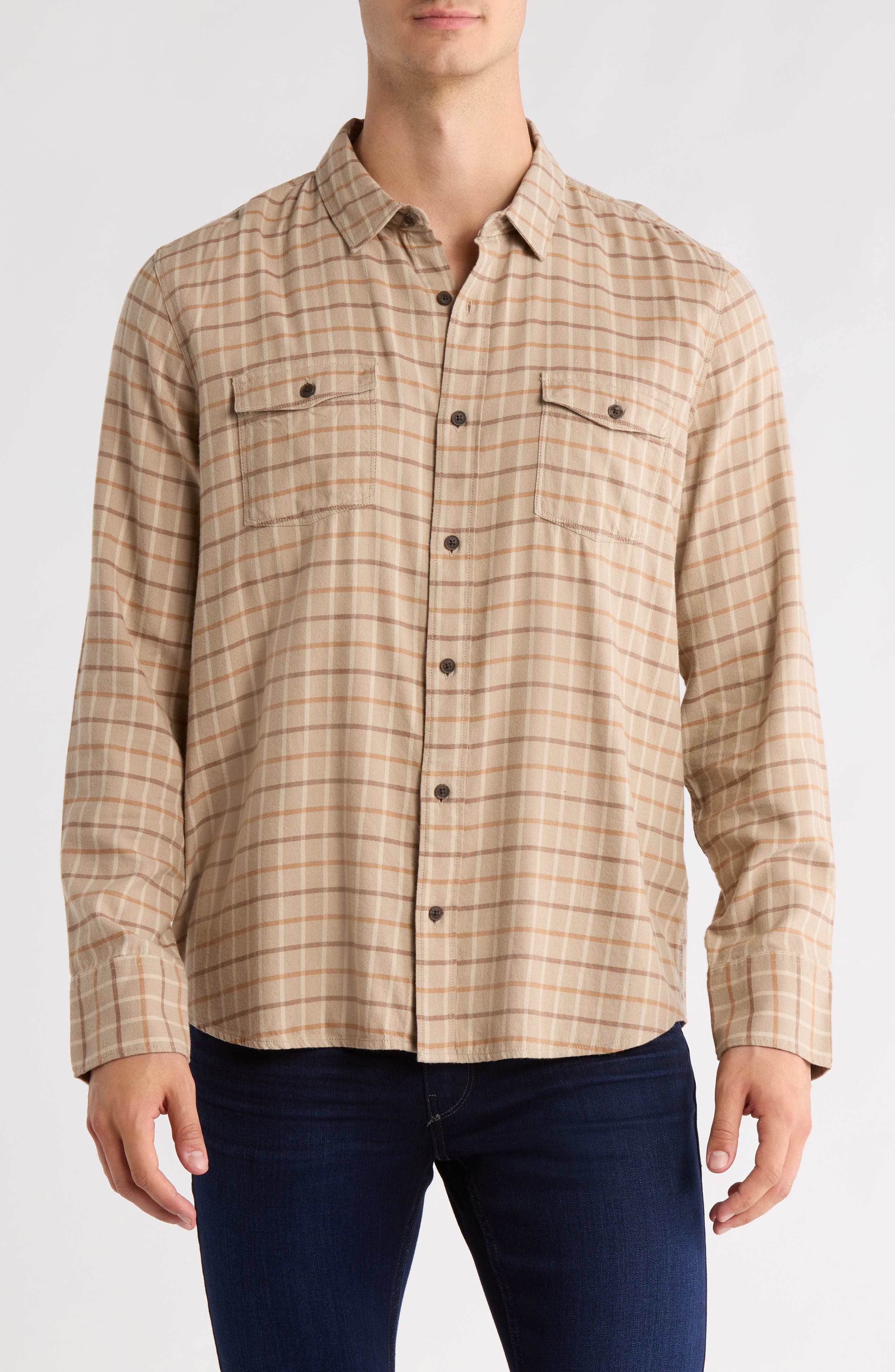 PAIGE Everett Plaid Flannel Button-Up Shirt