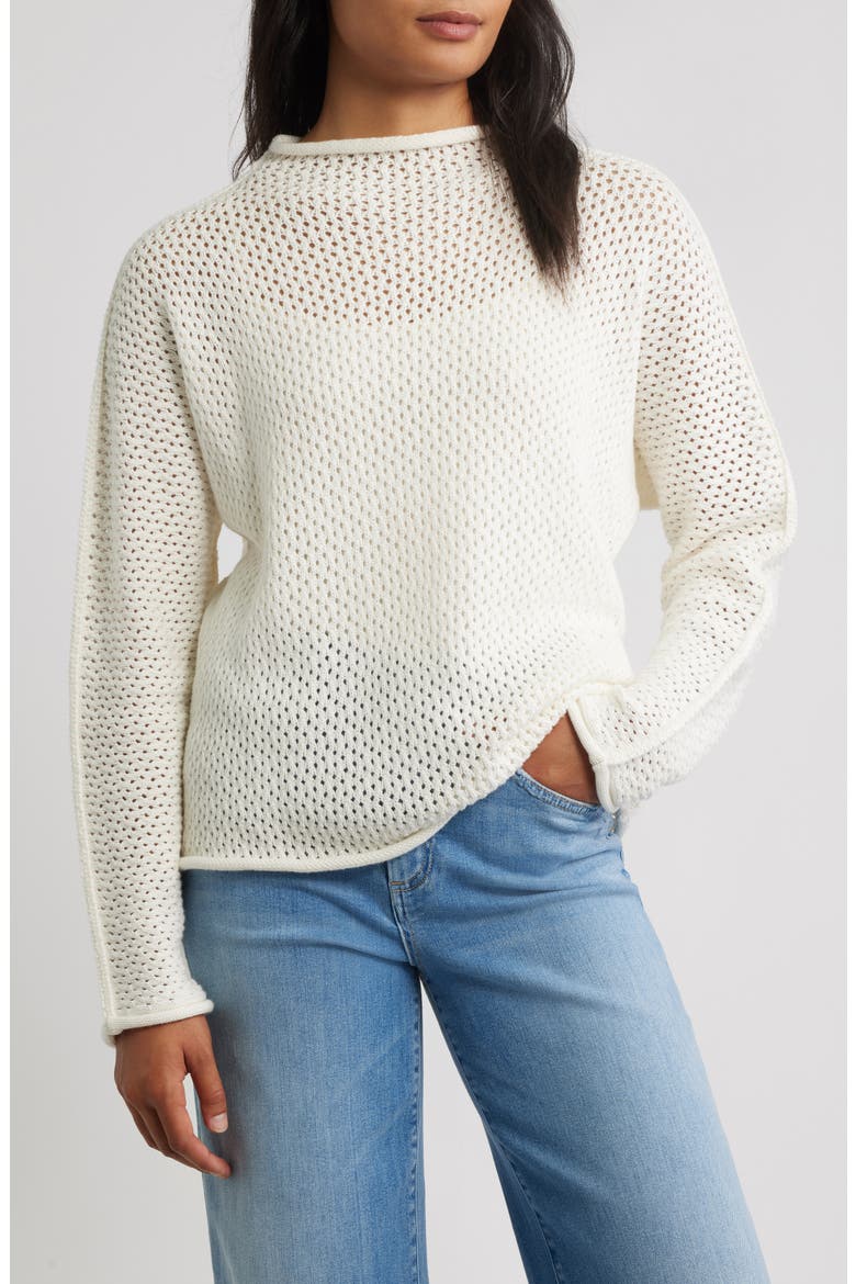 Cable Stitch Pullover, Main, color, IVORY
