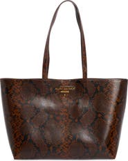 Kurt Geiger London Angel Snakeskin Embossed Leather Shopper