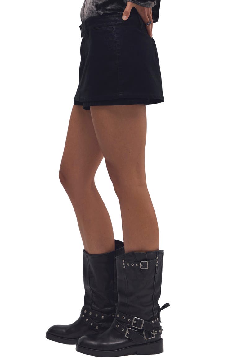 Gallivanting Faux Suede Skort, Alternate, color, BLACK