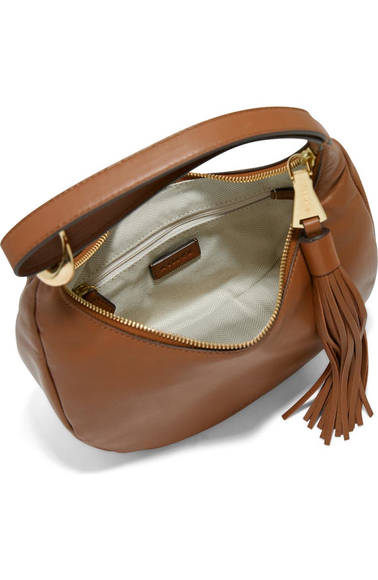 AIMEE Bloom Bean Bag Leather Moon Bag, Alternate, color, Chestnut