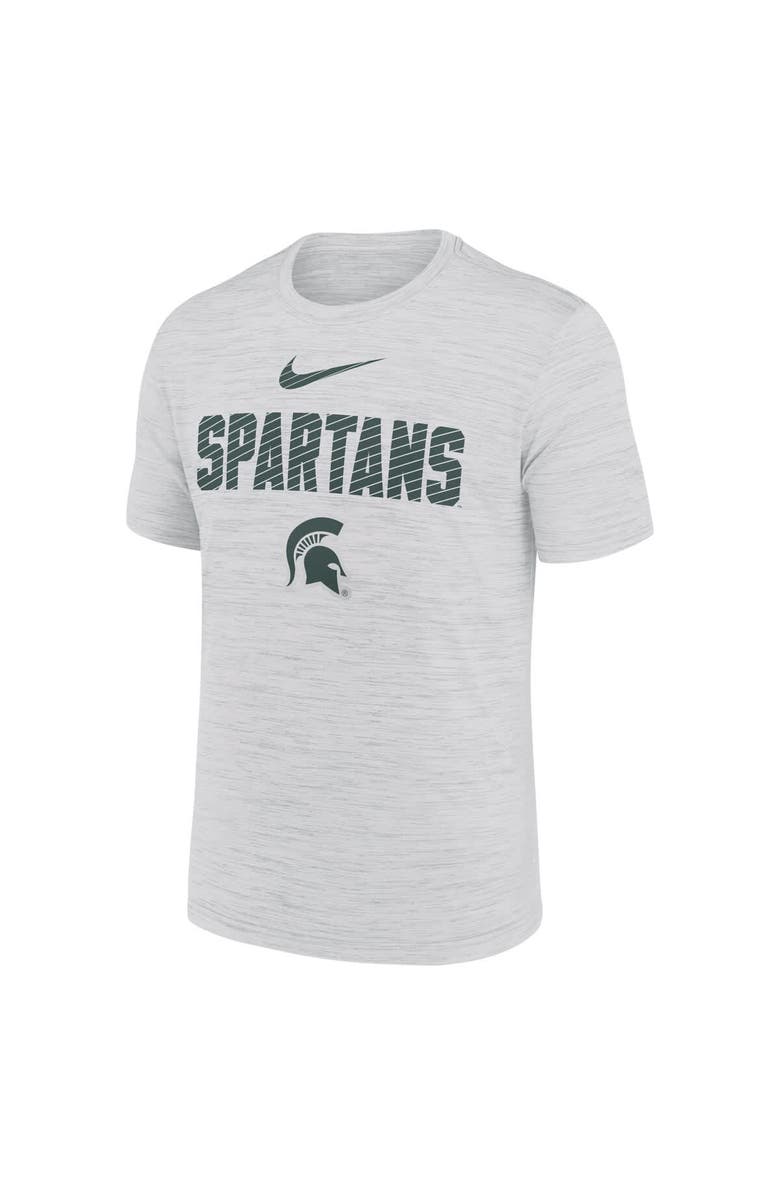 Nike Men's Nike White Michigan State Spartans Campus Slant Velocity Performance T-Shirt, Alternate, color, Gray