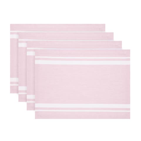 Linen Placemats - French Stripe, 14" x 19" Inch