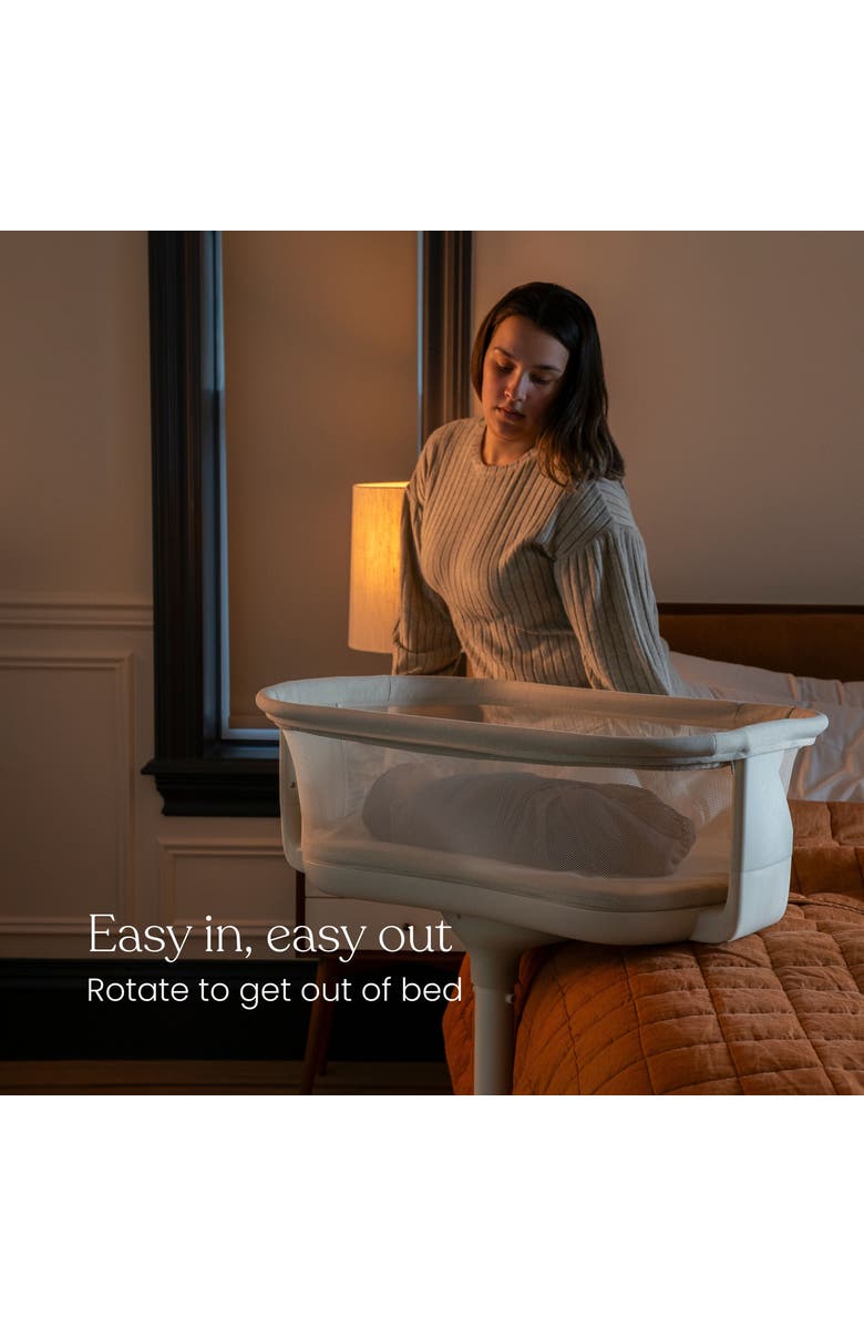 HALO BassiNest Connected Swivel Sleeper 3.0 - Smart Bassinet with AutoSoothe, 360° Swivel, Cry Detection, Rocking, Vibration & Soothing Sounds, Easy Lowering Wall, Alternate, color, Oat - 4.0