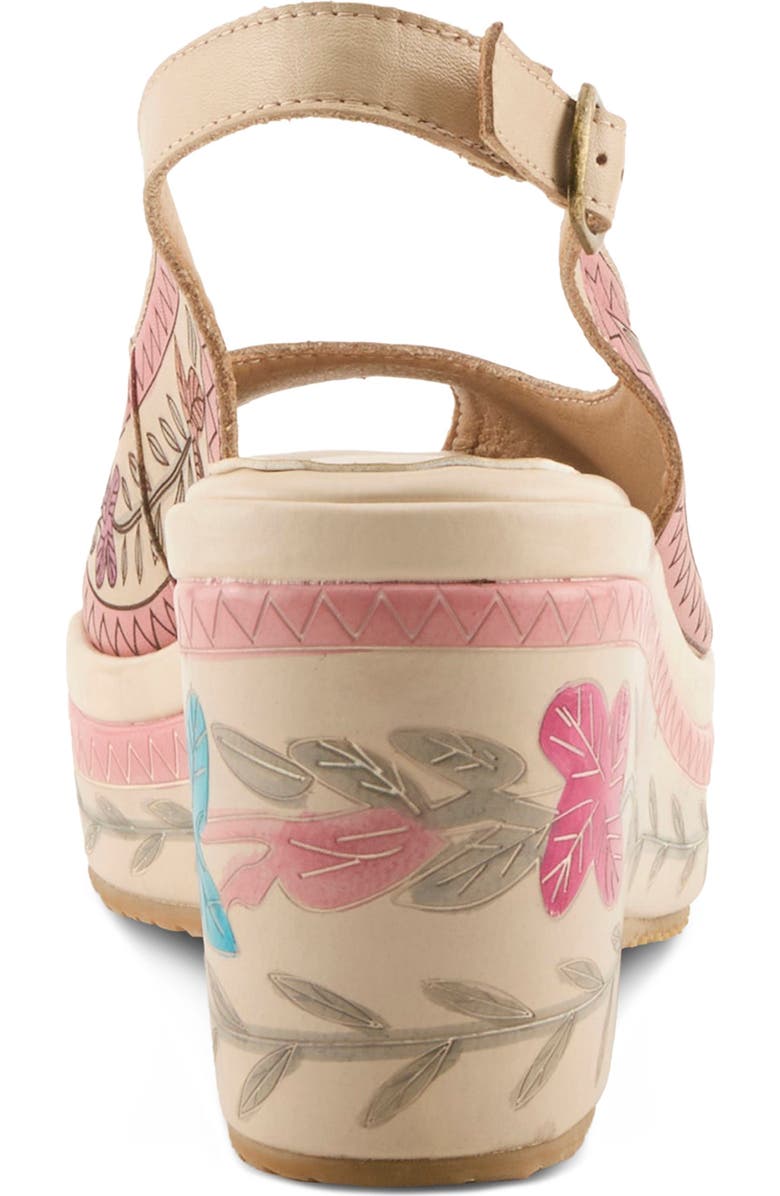 L'Artiste by Spring Step Artdevivre Slingback Platform Wedge, Alternate, color, Beige Multi