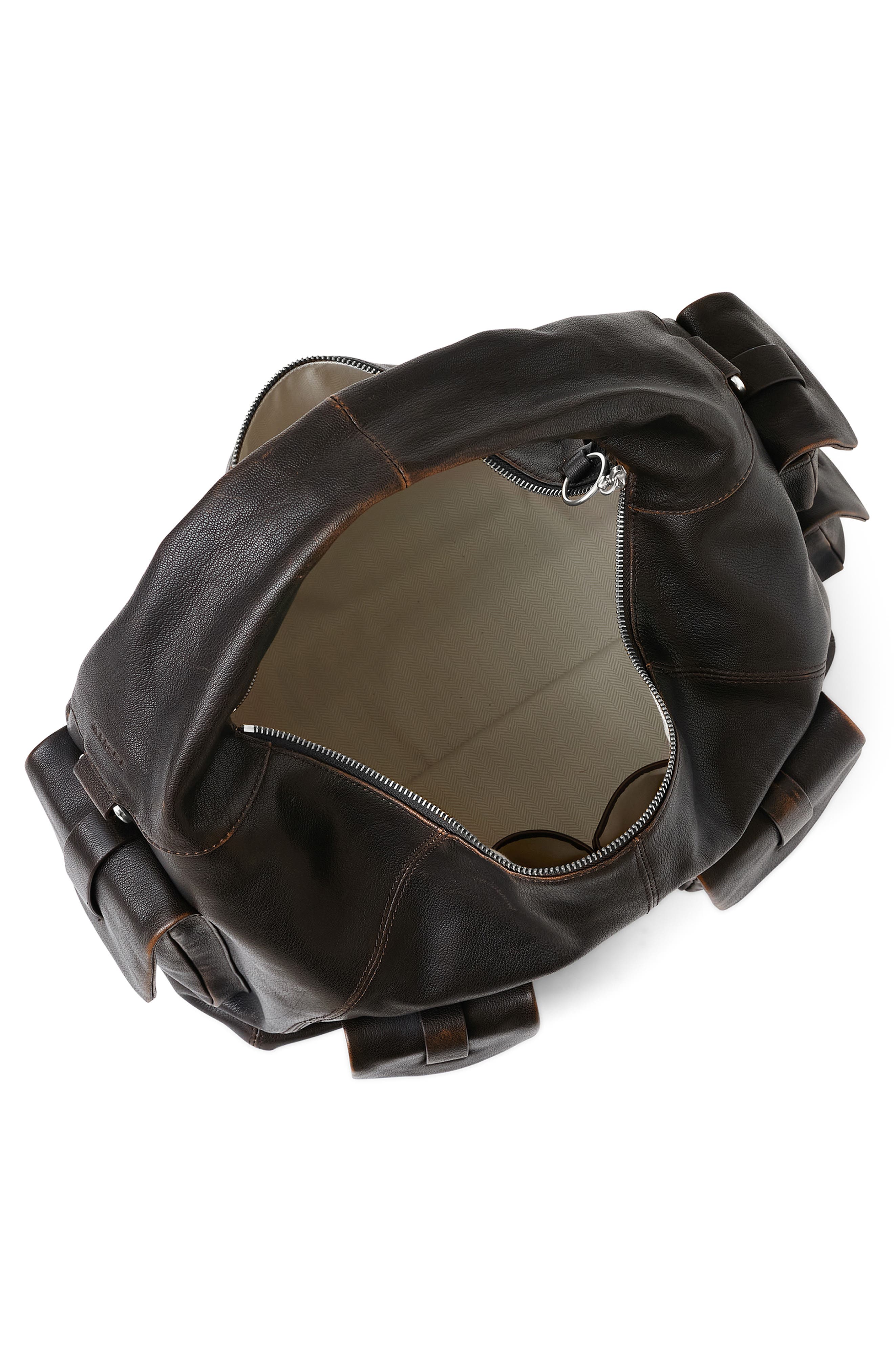 Rebel Leather Shoulder Bag, Alternate, color, FUDGE BRUSH OFF