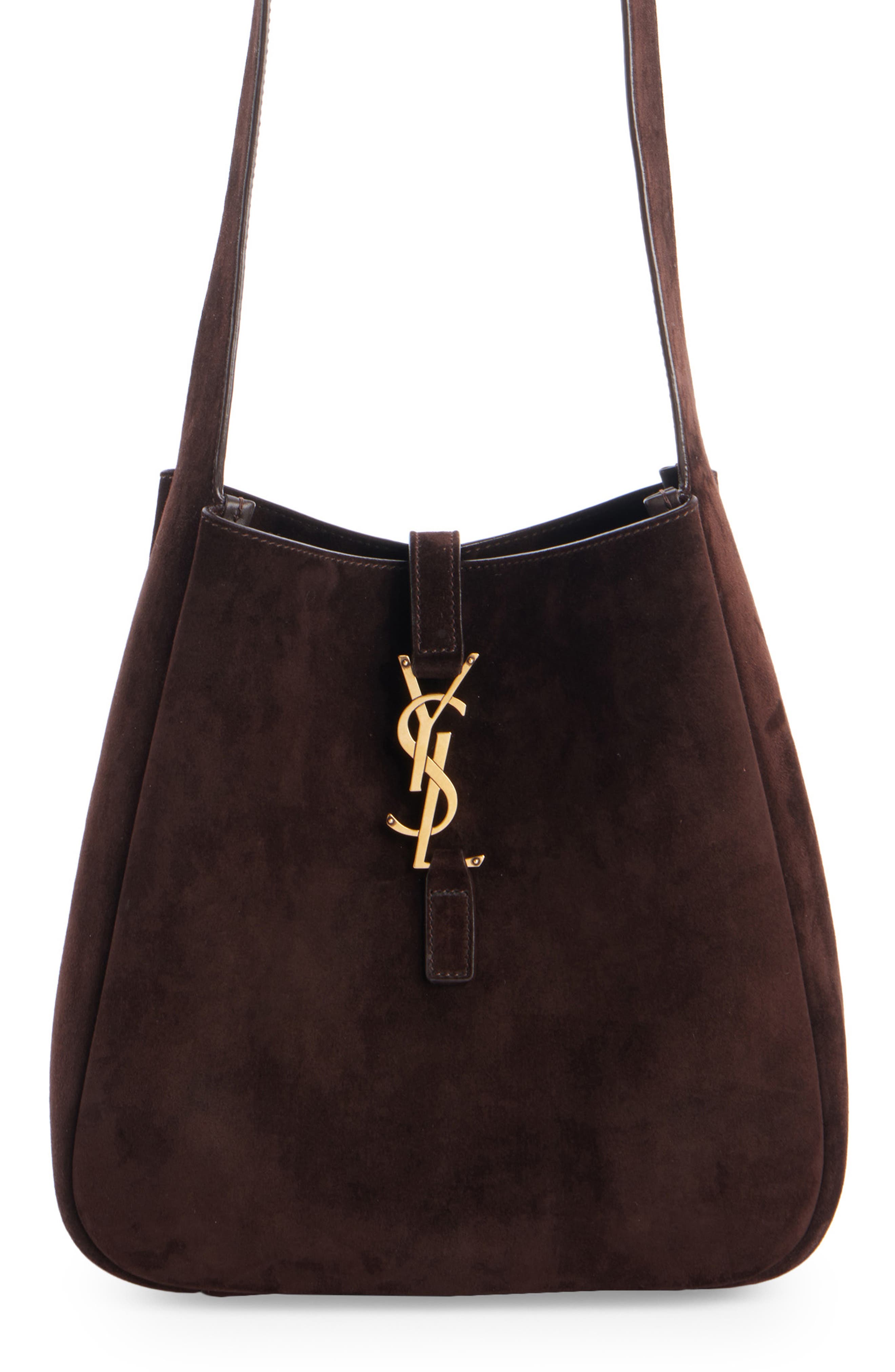 Le 5 à 7 Supple Suede Crossbody Bag, Main, color, DARK SWEET CHOCO