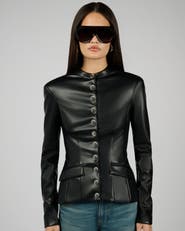 WeWoreWhat Vegan Leather Military Jacket