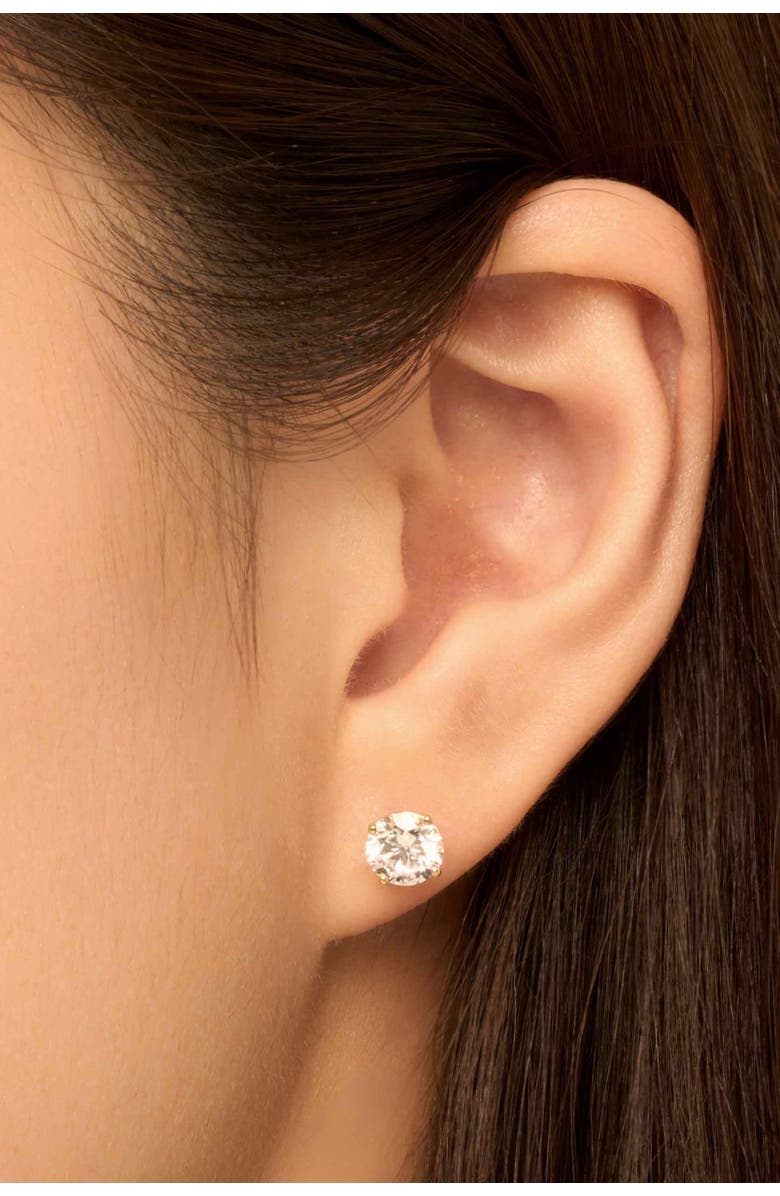 Oradina 14K Solid Gold Luminous 2 Carat Lab Diamond Classic Studs, Alternate, color, White Gold, Lab Diamonds