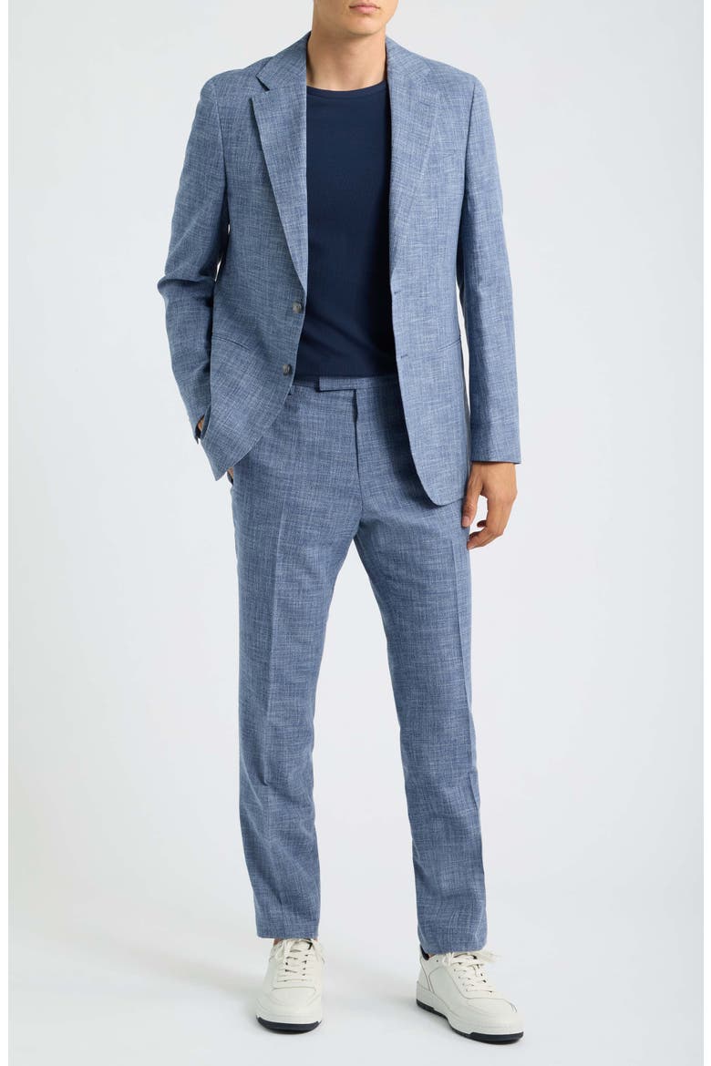Huge Cotton & Virgin Wool Suit, Main, color, NAVY